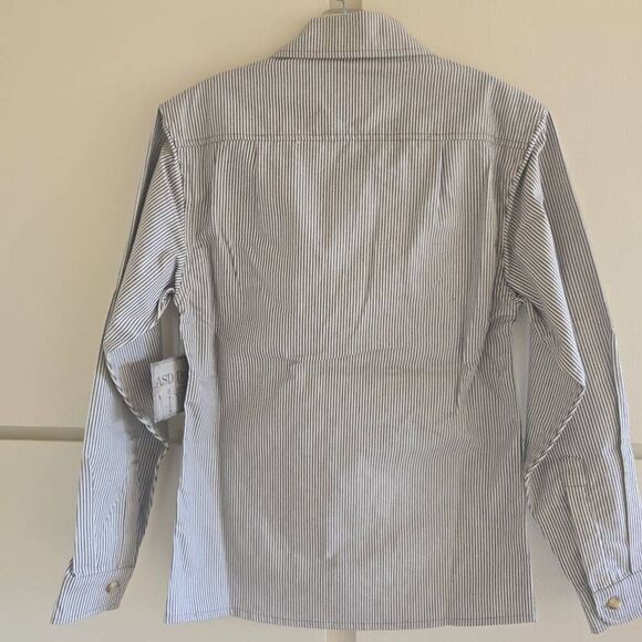 ASD Living Blk/Wht Vtg. Railroad Stripe Long Sleeve Server Shirt, NWT, Sz. S - Picture 9 of 12